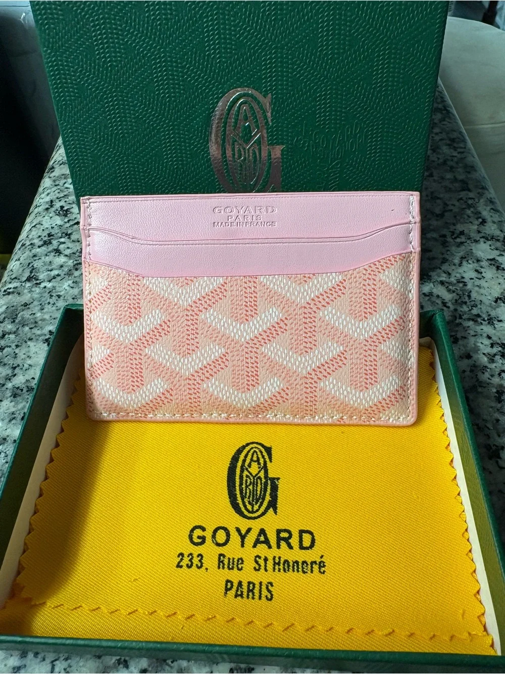Goyard Pink Goyardine & Light Pink Leather Card Holder